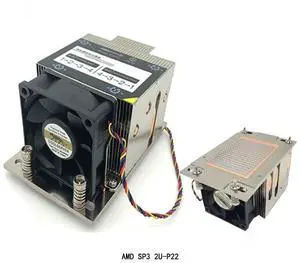 AMD SP3 2U-P22 240W Server CPU Cooler, 4 Heat Pipes, Copper Base, 6800RPM PWM Fan, 64.5mm Height AMD SP3 2U-P22 240W Server CPU Cooler, 4 Heat Pipes, Copper Base, 6800RPM PWM Fan, 64.5mm Height