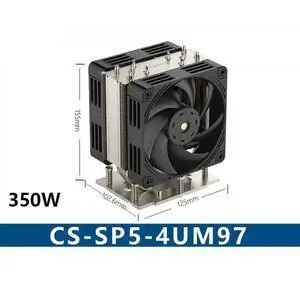 SP5 M97 350W Tower CPU Cooler, 5 Heat Pipes, Copper Base, 120mm PWM Silent Fan, 155mm Height for SP5 M97 350W Tower CPU Cooler, 5 Heat Pipes, Copper Base, 120mm PWM Silent Fan, 155mm Height for