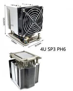 4U AMD SP3 PH6 260W CPU Cooler, 6 Heat Pipes, Copper Base + Copper Fins, 125.5mm Height for AMD SP3 Processors 4U AMD SP3 PH6 260W CPU Cooler, 6 Heat Pipes, Copper Base + Copper Fins, 125.5mm Height for AMD SP3 Processors
