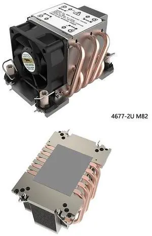 4677-2UM82 300W 2U Server CPU Cooler, 5 Heat Pipes, Copper Base, 8000RPM PWM Fan, 66mm Height for Intel LGA4677 Xeon Scalable 4677-2UM82 300W 2U Server CPU Cooler, 5 Heat Pipes, Copper Base, 8000RPM PWM Fan, 66mm Height for Intel LGA4677 Xeon Scalable