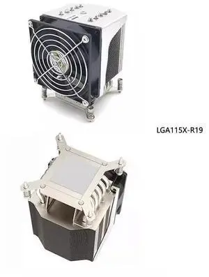 LGA115X-R19 165W 4U CPU Cooler, 5 Heat Pipes, Copper Base, 90mm PWM Fan, 61CFM Airflow, 125.8mm Height for Intel LGA1200/115X LGA115X-R19 165W 4U CPU Cooler, 5 Heat Pipes, Copper Base, 90mm PWM Fan, 61CFM Airflow, 125.8mm Height for Intel LGA1200/115X
