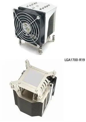 LGA1700-R19 210W 4U CPU Cooler, 5 Heat Pipes, Copper Base, 61CFM Airflow, 125.8mm Height for Intel LGA1700/1851 LGA1700-R19 210W 4U CPU Cooler, 5 Heat Pipes, Copper Base, 61CFM Airflow, 125.8mm Height for Intel LGA1700/1851