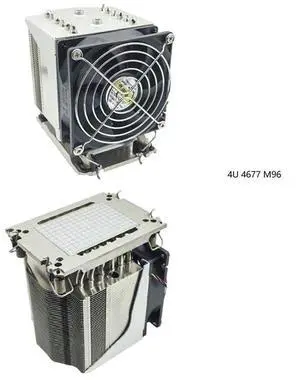 4U LGA4677 M96 280W CPU Cooler, 6 Heat Pipes, Copper Base + Copper Fins, 90mm PWM Fan, 125.4mm Height for Intel LGA4677 Xeon Scalable 4U LGA4677 M96 280W CPU Cooler, 6 Heat Pipes, Copper Base + Copper Fins, 90mm PWM Fan, 125.4mm Height for Intel LGA4677 Xeon Scalable