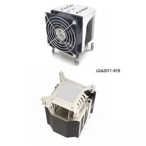 LGA2011-R19 165W 4U CPU Cooler, 5 Heat Pipes, Copper Base, PWM Fan, 61CFM Airflow, 125.8mm Height for Intel LGA2011/2066 Square ILM LGA2011-R19 165W 4U CPU Cooler, 5 Heat Pipes, Copper Base, PWM Fan, 61CFM Airflow, 125.8mm Height for Intel LGA2011/2066 Square ILM