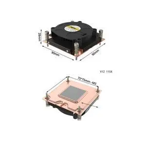 V12 115X 125W Ultra-Thin CPU Cooler, Vapor Chamber + Copper Fins, 80mm High-Performance PWM Fan, 13.5mmHO Static Pressure, 28mm Height for Intel LGA1200/115X (LGA1150/1151/1155/1156) 1U/SFF Server Bu V12 115X 125W Ultra-Thin CPU Cooler, Vapor Chamber + Copper Fins, 80mm High-Performance PWM Fan, 13.5mmHO Static Pressure, 28mm Height for Intel LGA1200/115X (LGA1150/1151/1155/1156) 1U/SFF Server Bu