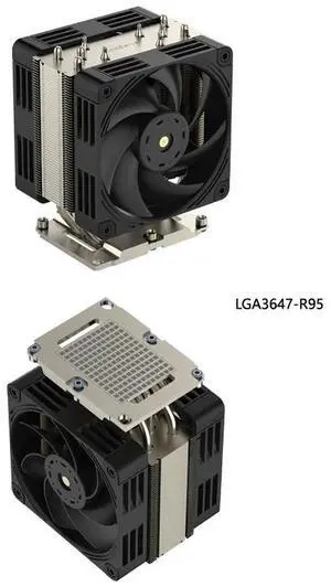 LGA3647-R95 300W 4U CPU Cooler, 5 Heat Pipes, Copper Base, 120mm PWM Silent Fan, 73CFM Airflow, 155mm Height for Intel LGA3647 Rectangular LGA3647-R95 300W 4U CPU Cooler, 5 Heat Pipes, Copper Base, 120mm PWM Silent Fan, 73CFM Airflow, 155mm Height for Intel LGA3647 Rectangular