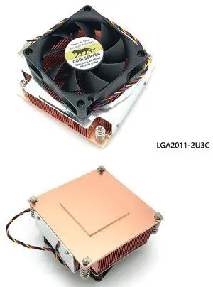 LGA2011-2U3C 110W 2U CPU Cooler, All-Copper Base + Copper Fins, 70mm PWM Fan, 47mm Height for Intel LGA2011 Square ILM LGA2011-2U3C 110W 2U CPU Cooler, All-Copper Base + Copper Fins, 70mm PWM Fan, 47mm Height for Intel LGA2011 Square ILM