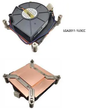 LGA2011-1U3CC 85W 1U CPU Cooler, All-Copper Base + Copper Fins, 70mm Blower Fan, 29mm Height for Intel LGA2011 Square ILM LGA2011-1U3CC 85W 1U CPU Cooler, All-Copper Base + Copper Fins, 70mm Blower Fan, 29mm Height for Intel LGA2011 Square ILM