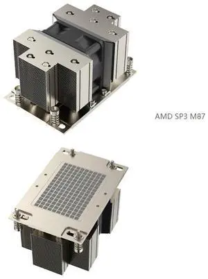 for AMD SP3 2U M87 350W Server CPU Cooler, 5 Heat Pipes, Copper Base, 11000RPM PWM Fan, 62CFM Airflow, 64.5mm Height for AMD Series SP3 Processors for AMD SP3 2U M87 350W Server CPU Cooler, 5 Heat Pipes, Copper Base, 11000RPM PWM Fan, 62CFM Airflow, 64.5mm Height for AMD Series SP3 Processors