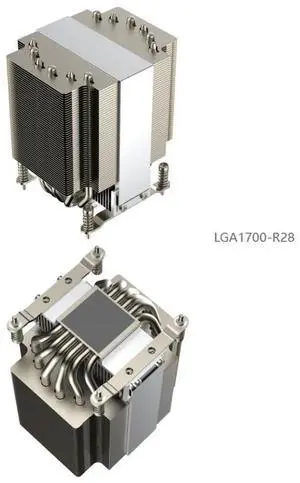 LGA1700-R28 260W 4U/Workstation CPU Cooler, 6 Heat Pipes, Copper Base, 90mm High-Performance PWM Fan, 95CFM Airflow, 125mm Height for Intel LGA1700/1851 LGA1700-R28 260W 4U/Workstation CPU Cooler, 6 Heat Pipes, Copper Base, 90mm High-Performance PWM Fan, 95CFM Airflow, 125mm Height for Intel LGA1700/1851