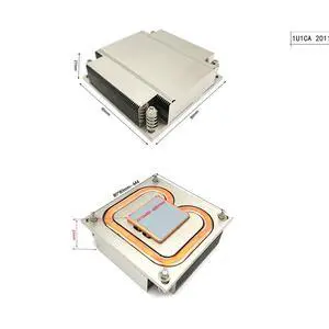 1U1CA 2011 95W 1U CPU Cooler, Copper Base + Aluminum Fins + 1 Heat Pipe, 27mm Height for Intel LGA2011/2066 1U1CA 2011 95W 1U CPU Cooler, Copper Base + Aluminum Fins + 1 Heat Pipe, 27mm Height for Intel LGA2011/2066