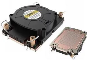LGA4189 1U V75 Copper Vapor Chamber CPU Cooler Active Cooling for Server/Industrial PC, 205W TDP, 113x80x28mm, 4-Pin PWM Fan LGA4189 1U V75 Copper Vapor Chamber CPU Cooler Active Cooling for Server/Industrial PC, 205W TDP, 113x80x28mm, 4-Pin PWM Fan