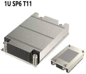 T11 1U Passive CPU Cooler for AMD SP6 4-Heatpipe Fanless Heatsink, Copper Base, Industrial/Server Cooling, 155W TDP, 118x91x27mm T11 1U Passive CPU Cooler for AMD SP6 4-Heatpipe Fanless Heatsink, Copper Base, Industrial/Server Cooling, 155W TDP, 118x91x27mm