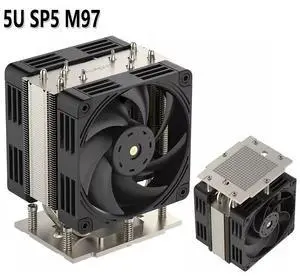 M97 5U Server CPU Cooler for AMD SP5 5-Heatpipe Dual-Fan Heatsink for Industrial PC / Workstation / AI Computing, 260W+ TDP M97 5U Server CPU Cooler for AMD SP5 5-Heatpipe Dual-Fan Heatsink for Industrial PC / Workstation / AI Computing, 260W+ TDP