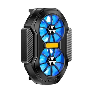 Mobile Phone Cooler with Dual Cooling Fan Cell Phone Radiator Heatsink with Rechargeable Battery for Live Streaming Outdoor Vlog - black Mobile Phone Cooler with Dual Cooling Fan Cell Phone Radiator Heatsink with Rechargeable Battery for Live Streaming Outdoor Vlog - black