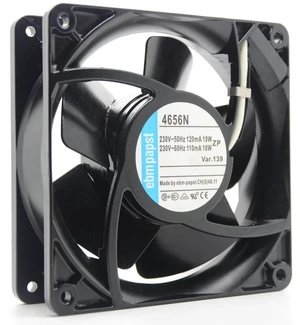 4656N All-Metal High-Temperature Axial Fan  230V AC, 120×120×38mm, 19W, Ball Bearing, for Server/Industrial Cabinet Cooling