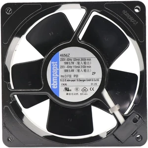 4656Z High-Temperature Axial Fan  230V AC, 12038 Size (119×119×38mm), 19W, All-Metal Construction for Cabinet/Server Cooling