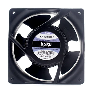 KA1238HA2 Ball Bearing Terminal Cooling Fan  120×120×38mm, AC 220/240V, 0.13/0.11A, 21W, 3100RPM, 100CFM, Magnesium Alloy Frame