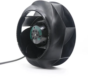 R2E225-RA92-09 RadiCal Backward Curved Centrifugal Fan  230V AC, 225mm Impeller, 155/210W, 2500/2600RPM, Dual Ball Bearing, for Air Purification/Cabinet Cooling/HVAC