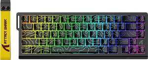 ATTACK SHARK X68 HE RT 60% Wired Magnetic Gaming Keyboard Black, Hall Effect Switch, Adjustable Actuation, 8KHz Polling Rate, RGB Top Mount, Web Driver for PC Mac Esports Gamers Black Contour ATTACK SHARK X68 HE RT 60% Wired Magnetic Gaming Keyboard Black, Hall Effect Switch, Adjustable Actuation, 8KHz Polling Rate, RGB Top Mount, Web Driver for PC Mac Esports Gamers Black Contour