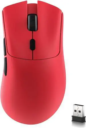 ATTACK SHARK R1 Tri-Mode Wireless Gaming Mouse, 2.4G/Wired/Bluetooth 5.2, 55g Ultra Lightweight, 18K DPI, HUYU 20M Clicks, Ergonomic for PC, Laptop, Windows Mac Red ATTACK SHARK R1 Tri-Mode Wireless Gaming Mouse, 2.4G/Wired/Bluetooth 5.2, 55g Ultra Lightweight, 18K DPI, HUYU 20M Clicks, Ergonomic for PC, Laptop, Windows Mac Red