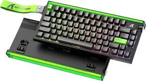 ATTACK SHARK R85 HE Wired 75% RT RGB Gaming Keyboard, 8K Polling, 0.005mm Accuracy, 0.08ms Latency, 256K Scan, Hall Effect Magnetic Switches, 5-Layer Sound Dampening, Software for PC & Mac Black Green ATTACK SHARK R85 HE Wired 75% RT RGB Gaming Keyboard, 8K Polling, 0.005mm Accuracy, 0.08ms Latency, 256K Scan, Hall Effect Magnetic Switches, 5-Layer Sound Dampening, Software for PC & Mac Black Green