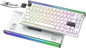 ATTACK SHARK R85 HE Wired 75% RT RGB Gaming Keyboard, 8K Polling, 0.005mm Accuracy, 0.08ms Latency, 256K Scan, Hall Effect Magnetic Switches, 5-Layer Sound Dampening, Software for PC & Mac Star White ATTACK SHARK R85 HE Wired 75% RT RGB Gaming Keyboard, 8K Polling, 0.005mm Accuracy, 0.08ms Latency, 256K Scan, Hall Effect Magnetic Switches, 5-Layer Sound Dampening, Software for PC & Mac Star White