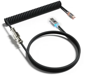 ATTACK SHARK C01ULTRA Coiled USB-C Cable, Transparent Double TPU Sleeve, RGB Metal Aviator Connector, Type-C to USB-A for Mechanical Keyboard, Gaming & Devices Black ATTACK SHARK C01ULTRA Coiled USB-C Cable, Transparent Double TPU Sleeve, RGB Metal Aviator Connector, Type-C to USB-A for Mechanical Keyboard, Gaming & Devices Black