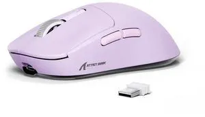 ATTACK SHARK X3 Lightweight Tri-Mode Wireless Gaming Mouse, 2.4G Bluetooth USB-C Wired, PAW3395 Sensor, 26K DPI, Kailh GM8.0 Switch, 5 Programmable Buttons for PC & Mac White Purple ATTACK SHARK X3 Lightweight Tri-Mode Wireless Gaming Mouse, 2.4G Bluetooth USB-C Wired, PAW3395 Sensor, 26K DPI, Kailh GM8.0 Switch, 5 Programmable Buttons for PC & Mac White Purple