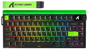 ATTACK SHARK R85 HE Wired 75% RT RGB Gaming Keyboard, 8K Polling, 0.005mm Accuracy, 0.08ms Latency, 256K Scan, Hall Effect Magnetic Switches, 5-Layer Sound Dampening, Software for PC & Mac Black Green ATTACK SHARK R85 HE Wired 75% RT RGB Gaming Keyboard, 8K Polling, 0.005mm Accuracy, 0.08ms Latency, 256K Scan, Hall Effect Magnetic Switches, 5-Layer Sound Dampening, Software for PC & Mac Black Green