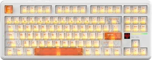ATTACK SHARK X87 Ultra Gaming Keyboard, 8K Wireless, 10000mAh Battery, DIY Dot Matrix Screen, Mega Shark Switches, Gasket Mount, RGB, Hot-Swappable Iced Orange ATTACK SHARK X87 Ultra Gaming Keyboard, 8K Wireless, 10000mAh Battery, DIY Dot Matrix Screen, Mega Shark Switches, Gasket Mount, RGB, Hot-Swappable Iced Orange