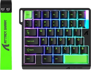 ATTACK SHARK M36 HE 36-Key Hall Effect Gaming Keyboard, 8000Hz Polling, 0.01mm Rapid Trigger, Magnetic Switches, RGB Green ATTACK SHARK M36 HE 36-Key Hall Effect Gaming Keyboard, 8000Hz Polling, 0.01mm Rapid Trigger, Magnetic Switches, RGB Green