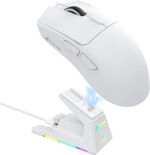 ATTACK SHARK X1 Gaming Mouse, 53g Lightweight, PAW3395 Pro 40K DPI, 1000Hz, Tri-Mode Wireless/Bluetooth/Wired, RGB Charging Dock, 100M Clicks White ATTACK SHARK X1 Gaming Mouse, 53g Lightweight, PAW3395 Pro 40K DPI, 1000Hz, Tri-Mode Wireless/Bluetooth/Wired, RGB Charging Dock, 100M Clicks White