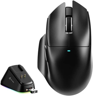ATTACK SHARK V6 Gaming Mouse, PAW3311 25K DPI, Tri-Mode Wireless/Bluetooth/Wired, Ergonomic Palm Support, RGB Magnetic Charging Dock, 100M Optical Switches Black ATTACK SHARK V6 Gaming Mouse, PAW3311 25K DPI, Tri-Mode Wireless/Bluetooth/Wired, Ergonomic Palm Support, RGB Magnetic Charging Dock, 100M Optical Switches Black