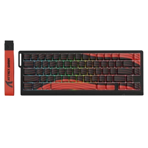 ATTACK SHARK X68 PRO HE Gaming Keyboard, 60% Aluminum, Hall Effect Magnetic Switches, 8000Hz, Adjustable Actuation, Rapid Trigger, Tri-Mode, RGB, QMK Web Driver Black/Red ATTACK SHARK X68 PRO HE Gaming Keyboard, 60% Aluminum, Hall Effect Magnetic Switches, 8000Hz, Adjustable Actuation, Rapid Trigger, Tri-Mode, RGB, QMK Web Driver Black/Red