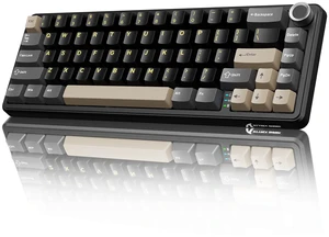 ATTACK SHARK X66 60% Mechanical Gaming Keyboard, 66 Keys Gasket Mount, Tri-Mode Wireless, Hot-Swappable, RGB Backlit, PBT Keycaps, 3000mAh Battery, Volume Knob, Win/Mac Star Black ATTACK SHARK X66 60% Mechanical Gaming Keyboard, 66 Keys Gasket Mount, Tri-Mode Wireless, Hot-Swappable, RGB Backlit, PBT Keycaps, 3000mAh Battery, Volume Knob, Win/Mac Star Black