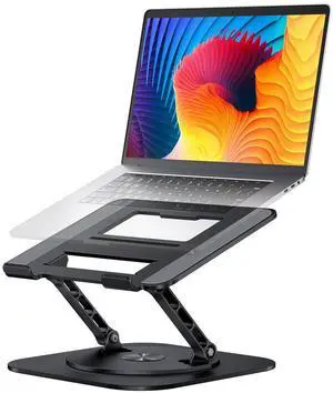 Adjustable Laptop Stand with 360 Rotating Base, Computer Stand for Laptop Ergonimic Foldable Laptop Riser for Desk Compatible with MacBook Pro/Air Notebook up to 16 Inches, Black Adjustable Laptop Stand with 360 Rotating Base, Computer Stand for Laptop Ergonimic Foldable Laptop Riser for Desk Compatible with MacBook Pro/Air Notebook up to 16 Inches, Black