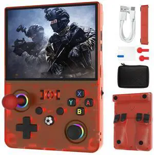 Newest R36MAX 4.5 Inch Retro Handheld Game Console,1024x768 IPS HD Screen,128G Built-in 22000+ Classic Game,Portable Open Source Linux System,4000mAh Battery with Arcade Joysticks*2 (Red) Newest R36MAX 4.5 Inch Retro Handheld Game Console,1024x768 IPS HD Screen,128G Built-in 22000+ Classic Game,Portable Open Source Linux System,4000mAh Battery with Arcade Joysticks*2 (Red)