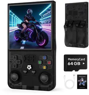 R36MAX Retro Handheld Game Console, 64GB Retro Gmaing Console with 4.0 Inch IPS HD Screen, Portable Retro Gaming Console, Support 30+ Emulator Console Video Game Console, Transparent Black R36MAX Retro Handheld Game Console, 64GB Retro Gmaing Console with 4.0 Inch IPS HD Screen, Portable Retro Gaming Console, Support 30+ Emulator Console Video Game Console, Transparent Black