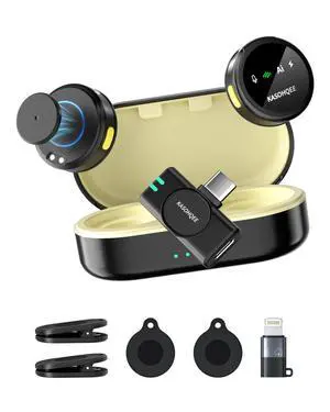 Wireless Lavalier Microphone for iPhone 17/16/15/14, iPad & Android, Magnetic Clip-on Mini Mic with Charging Case,30H Playtime Plug-Play Lapel Lavalier Mic for Vlog TikTok, AI Noise Reduction Wireless Lavalier Microphone for iPhone 17/16/15/14, iPad & Android, Magnetic Clip-on Mini Mic with Charging Case,30H Playtime Plug-Play Lapel Lavalier Mic for Vlog TikTok, AI Noise Reduction