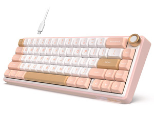 EPOMAKER QK81 75% Tastiera Meccanica Wireless | QMK/VIA Programmabile, Hot-Swap Con Manopola Metallica, 2.4GHz/BT/USB, Gasket-Mount E RGB, Ideale Per Gaming E Produttività