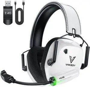 Wireless Gaming Headset for PS5, PC, PS4, Mac, Switch, 2.4GHz Low Latency USB Dongle, Bluetooth 5.4 Headset with Noise Cancelling Mic, 50mm 3D Audio Driver, RGB Lights, 50H Battery Wireless Gaming Headset for PS5, PC, PS4, Mac, Switch, 2.4GHz Low Latency USB Dongle, Bluetooth 5.4 Headset with Noise Cancelling Mic, 50mm 3D Audio Driver, RGB Lights, 50H Battery