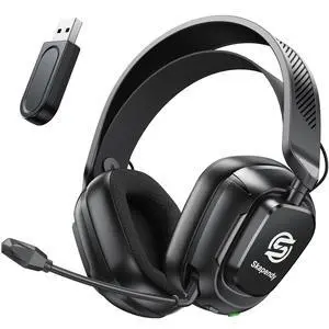 2.4GHz Wireless Gaming Headset for PC, PS5, PS4, Switch & Mac, Bluetooth Headset with Noise Canceling Microphone, Low-Latency Stereo Audio, 50mm Drivers, Up to 50H Battery, Lunar Black 2.4GHz Wireless Gaming Headset for PC, PS5, PS4, Switch & Mac, Bluetooth Headset with Noise Canceling Microphone, Low-Latency Stereo Audio, 50mm Drivers, Up to 50H Battery, Lunar Black