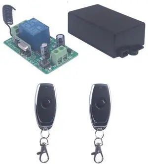 DC 12V 10A Relay Switch 1CH Wireless Remote Control Switch 433MHz Transmitter Receiver Momentary/Toggle Switch 12V Opener Garage Door keypad Universal Wireless ON Off (2* Control+1* Receiver) DC 12V 10A Relay Switch 1CH Wireless Remote Control Switch 433MHz Transmitter Receiver Momentary/Toggle Switch 12V Opener Garage Door keypad Universal Wireless ON Off (2* Control+1* Receiver)