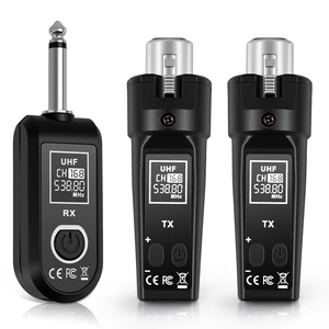 Ease of Use 2.4GHz Professional Wireless XLR Microphone System - 1 Receiver & 2 Transmitters, for Dynamic Mic, Audio Mixer, Electric Guitar & Bass Ease of Use 2.4GHz Professional Wireless XLR Microphone System - 1 Receiver & 2 Transmitters, for Dynamic Mic, Audio Mixer, Electric Guitar & Bass