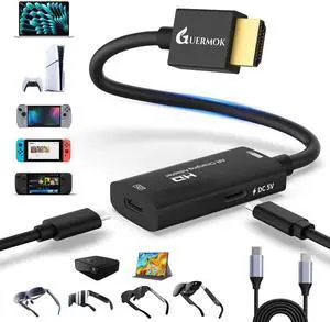 HDMI to USB C Video Display Adapter, 4.9ft AR Glasses Hub, 4K@60Hz HDMI Male to USBC Female for XREAL One/Air 2 Pro/RayNeo/Rokid, Switch 2/1, Xbox1, PS4/5, Portable Monitors, Black HDMI to USB C Video Display Adapter, 4.9ft AR Glasses Hub, 4K@60Hz HDMI Male to USBC Female for XREAL One/Air 2 Pro/RayNeo/Rokid, Switch 2/1, Xbox1, PS4/5, Portable Monitors, Black
