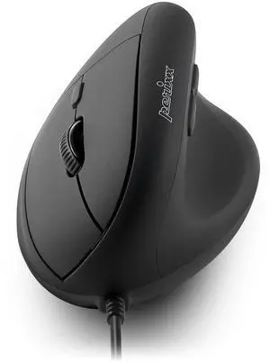 PERIMICE-508II Wired Vertical Ergonomic Mouse - 6 Buttons, Adjustable DPI 1000/1600/3200/6400, Optical Sensor, USB Plug and Play, Right-Handed, Black PERIMICE-508II Wired Vertical Ergonomic Mouse - 6 Buttons, Adjustable DPI 1000/1600/3200/6400, Optical Sensor, USB Plug and Play, Right-Handed, Black