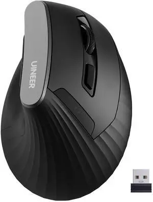 2.4GHz Vertical Ergonomic Wireless Mouse, USB-A Computer Mouse, 4 Adjustable DPI up to 2400, 12-Month Battery Life, 6 Buttons, for Laptop, PC, Computer, Chromebook, Notebook, Black 2.4GHz Vertical Ergonomic Wireless Mouse, USB-A Computer Mouse, 4 Adjustable DPI up to 2400, 12-Month Battery Life, 6 Buttons, for Laptop, PC, Computer, Chromebook, Notebook, Black