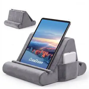 Tablet Pillow Stand, Soft Pillow Pad for Lap, Tablet Holder Dock for Bed with 3 Viewing Angles, Pocket, Stylus Mount, Compatible with iPad Pro 13, 10.5, 9.7 Air, Mini, Galaxy Tab, E-Reader Tablet Pillow Stand, Soft Pillow Pad for Lap, Tablet Holder Dock for Bed with 3 Viewing Angles, Pocket, Stylus Mount, Compatible with iPad Pro 13, 10.5, 9.7 Air, Mini, Galaxy Tab, E-Reader