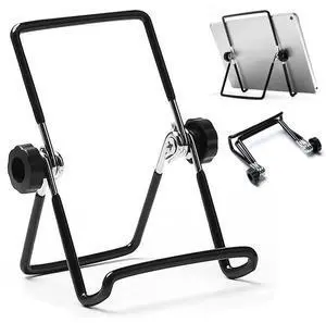 Adjustable Tablet Stand Holder, Non-Slip Foldable Holder Cradle Fit for 9-12.9" Tablets, iPad, Samsung and Kindle Fire, Display Stands Picture Frame Stand for Photos (Large Black) Adjustable Tablet Stand Holder, Non-Slip Foldable Holder Cradle Fit for 9-12.9" Tablets, iPad, Samsung and Kindle Fire, Display Stands Picture Frame Stand for Photos (Large Black)